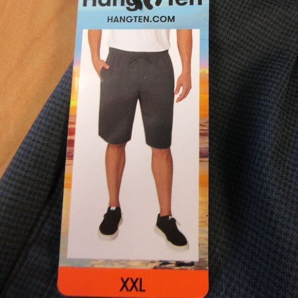 HANG TEN Drop In 20" Elastic-Waist Walkshorts Mens Sz XXL (42-44) Blue Plaid NWT - Picture 3 of 12